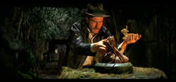 Size: 1280x596 | Tagged: safe, queen chrysalis, g4, bad photomanip, indiana jones, photoshop, statue