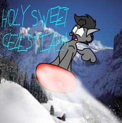 Size: 549x553 | Tagged: safe, artist:jaythempdpony, oc, oc only, 30 minute art challenge, snow, snowboard