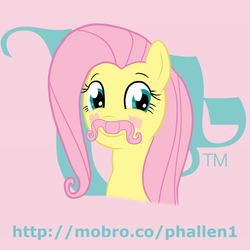 Size: 1080x1080 | Tagged: safe, artist:phallen1, fluttershy, g4, moustache, movember, warfstache