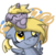 Size: 500x500 | Tagged: safe, artist:ditzy-doo-bubbles, derpy hooves, dinky hooves, pegasus, pony, unicorn, g4, duo, female, mare, pony hat