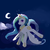 Size: 1000x1000 | Tagged: safe, artist:cocoae, princess celestia, pony, g4, crescent moon, female, flying, night, solo