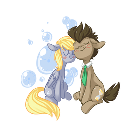 Size: 969x958 | Tagged: safe, derpy hooves, doctor whooves, time turner, pegasus, pony, g4, female, male, mare, stallion