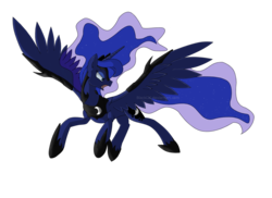 Size: 2338x1700 | Tagged: safe, artist:blacklal, princess luna, pony, g4, armor, female, simple background, solo, wing armor