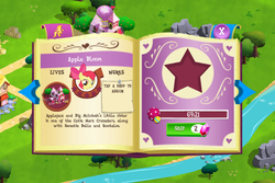 Size: 960x640 | Tagged: safe, gameloft, screencap, apple bloom, g4, my little pony: magic princess, introduction card
