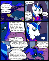 Size: 827x1025 | Tagged: safe, artist:metal-kitty, princess luna, shining armor, alicorn, pony, unicorn, comic:mlp project, g4, comic, female, male, mare, stallion