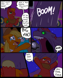 Size: 827x1025 | Tagged: safe, artist:metal-kitty, applejack, big macintosh, rainbow dash, oc, earth pony, pony, comic:mlp project, g4, bait and switch, comic, crying, crying on the outside, drunk, holding, male, stallion, this isn't even my final form