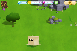 Size: 960x640 | Tagged: safe, gameloft, screencap, derpy hooves, pegasus, pony, g4, my little pony: magic princess, box, cardboard box, female, game, mare, pony in a box