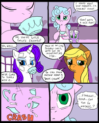 Size: 827x1025 | Tagged: safe, artist:metal-kitty, applejack, rarity, oc, comic:mlp project, g4, comic