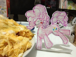 Size: 1600x1200 | Tagged: safe, pinkie pie, g4, food, irl, paper child, photo, ponies in real life, traditional art