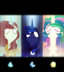 Size: 2159x2430 | Tagged: safe, artist:equestria-prevails, edit, princess celestia, princess luna, oc, oc:fausticorn, alicorn, pony, g4, lauren faust