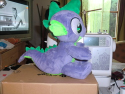 Size: 2048x1536 | Tagged: safe, artist:caleighs-world, spike, g4, irl, photo, plushie, solo, spike plushie