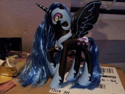Size: 672x504 | Tagged: safe, artist:celestpapermoon, nightmare moon, pony, g4, brushable, customized toy, irl, photo, solo, toy