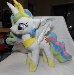 Size: 3329x3409 | Tagged: safe, artist:cryptic-enigma, princess celestia, pony, g4, irl, photo, plushie, solo