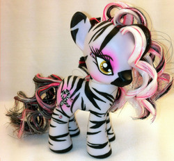 Size: 1401x1299 | Tagged: safe, artist:seraph-lena, oc, oc only, pony, zebra, brushable, customized toy, irl, photo, solo, toy