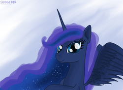 Size: 1920x1408 | Tagged: safe, artist:sludge888, princess luna, pony, g4, female, smiling, solo