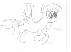 Size: 2338x1700 | Tagged: safe, artist:rfg, spring melody, sprinkle medley, pony, g4, grayscale, monochrome, solo, traditional art