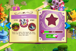 Size: 960x640 | Tagged: safe, gameloft, screencap, zecora, zebra, g4, my little pony: magic princess, element of laughter, game screencap, harmony stones, introduction card