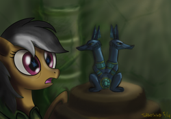 Size: 1000x700 | Tagged: safe, artist:turbosolid, daring do, g4, sapphire statue