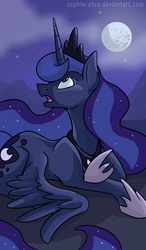 Size: 391x670 | Tagged: safe, artist:spainfischer, princess luna, alicorn, pony, g4, female, moon, slender, solo, thin