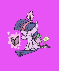 Size: 1155x1405 | Tagged: safe, artist:pencil test, spike, twilight sparkle, g4, book