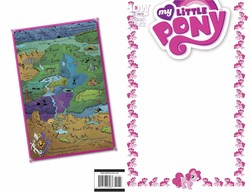 Size: 1000x768 | Tagged: artist needed, safe, idw, official comic, pinkie pie, g4, official, comic, comic book, cover, idw advertisement, map, southern equestria