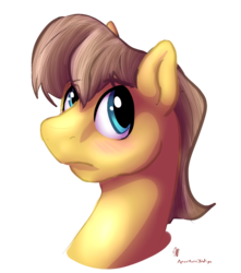 Size: 1027x1164 | Tagged: safe, artist:hoodoo, caramel, earth pony, pony, g4, bust, male, profile, signature, simple background, solo, stallion, transparent background