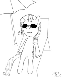 Size: 513x641 | Tagged: safe, artist:diego havoc, rarity, pony, g4, 30 minute art challenge, solo, sunglasses