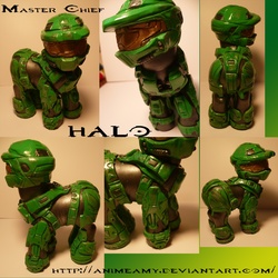 Size: 2000x2000 | Tagged: safe, crossover, customized toy, halo (series), irl, master chief, photo, toy