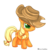 Size: 475x496 | Tagged: safe, artist:lova-gardelius, applejack, earth pony, pony, g4, cute, female, filly, filly applejack, hat, jackabetes, simple background, solo, younger