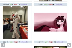 Size: 960x640 | Tagged: safe, oc, oc only, oc:fausticorn, cosplay, exploitable meme, fursuit, juxtaposition, juxtaposition win, lauren faust, ponysuit