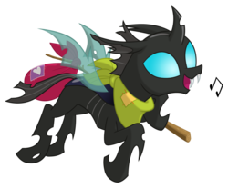 Size: 2300x1900 | Tagged: safe, artist:equestria-prevails, doomie, changeling, g4, bindle, simple background, solo, transparent background
