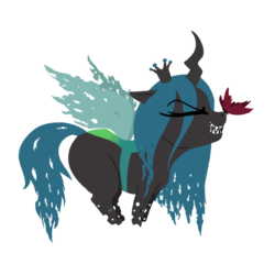Size: 600x600 | Tagged: dead source, safe, artist:osirisanimus, queen chrysalis, butterfly, changeling, changeling queen, g4, chibi, cute, cutealis, female, simple background, transparent background