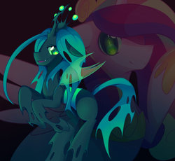 Size: 900x828 | Tagged: safe, artist:pekou, queen chrysalis, changeling, changeling queen, g4, disguise, disguised changeling, fake cadance, female