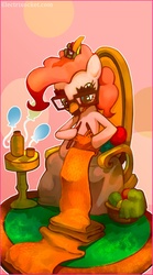 Size: 1100x1981 | Tagged: safe, artist:electrixocket, pinkie pie, earth pony, pony, g4, glasses, groucho mask, knitting