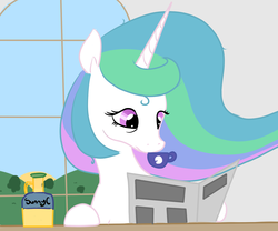 Size: 2357x1965 | Tagged: safe, artist:fribox, princess celestia, alicorn, pony, g4, female, mare, morning, morning ponies, newspaper, solo