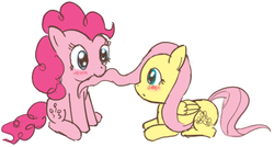 Size: 926x496 | Tagged: safe, artist:kodok37, fluttershy, pinkie pie, g4, blushing, female, lesbian, nom, ship:flutterpie, shipping