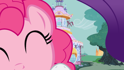 Size: 1067x600 | Tagged: safe, edit, pinkie pie, rarity, g4, ^^, eyes closed, female, female pov, kissing, lesbian, offscreen character, pov, ship:raripie, shipping, smooch, vector