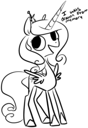 Size: 427x618 | Tagged: safe, artist:php27, princess cadance, pony, g4, female, lineart, solo