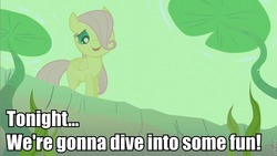 Size: 853x480 | Tagged: safe, edit, edited screencap, screencap, fluttershy, pony, g4, the cutie mark chronicles, female, filly, filly fluttershy, image macro, solo, younger
