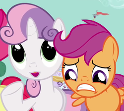 Size: 630x564 | Tagged: safe, edit, apple bloom, scootaloo, sweetie belle, g4, inverted mouth