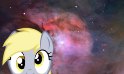 Size: 1280x768 | Tagged: safe, artist:jepso, derpy hooves, pegasus, pony, g4, animated, animated svg, female, mare, space, svg