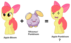 Size: 1070x649 | Tagged: safe, apple bloom, whismur, g4, apple pumbloom, crossover, crossover fusion, fusion, fusion:apple bloom, fusion:whismur, game grumps, pokémon, pokémon advanced, pokémon emerald, pokémon ruby and sapphire, pumbloom
