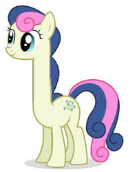 Size: 242x304 | Tagged: safe, bon bon, sweetie drops, earth pony, pony, g4, female, long neck, longbon, mare, nope, nope.avi, simple background, wat, white background