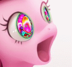 Size: 234x216 | Tagged: safe, artist:dfer32, pinkie pie, pony, g4, animated, color cycling, female, mare, open mouth, pog, psychedelic, rainbow eyes, solo, trippy, weh