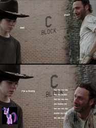 Size: 599x796 | Tagged: safe, twilight sparkle, g4, carl grimes, rick grimes, the walking dead