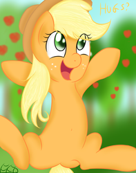 Size: 900x1145 | Tagged: safe, artist:freefraq, applejack, g4, hug