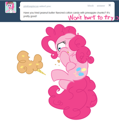 Size: 679x698 | Tagged: safe, artist:bambooharvester, pinkie pie, earth pony, pony, pinkie pie replies, g4, ask, female, solo, tumblr