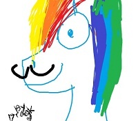 Size: 200x176 | Tagged: safe, artist:dragk, rainbow dash, g4, moustache