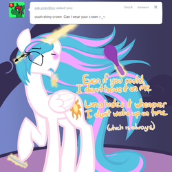 Size: 700x700 | Tagged: safe, artist:frostedwarlock, princess celestia, g4, ask, bed mane, celestia replies, tumblr