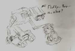 Size: 3368x2279 | Tagged: safe, artist:fluffsplosion, fluffy pony, fluffy pony original art, johnny 5, short circuit